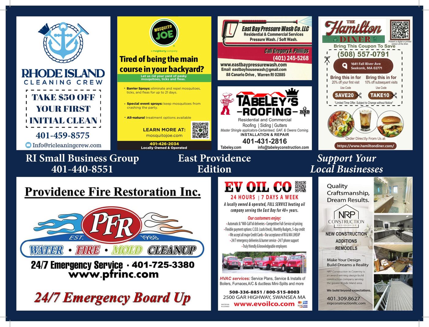 Front of the RI Small Business Group direct mailer